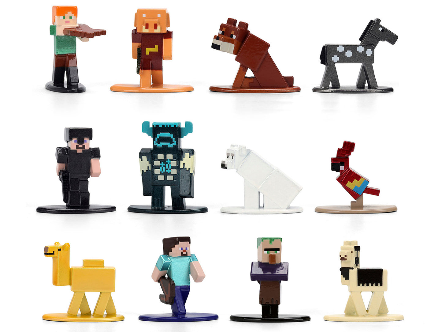 Set of 12 Diecast Figures "Minecraft" Video Game Wave 2 "Nano Metalfigs" Series Diecast models