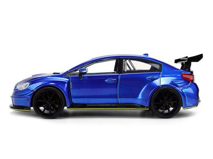 2016 Subaru WRX STI Widebody Blue Metallic "JDM Tuners" Series 1/24 Diecast Model Car