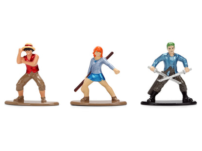 Set of 3 Diecast Figures "One Piece" (2023-Current) TV Series "Nano Metalfigs" Series Diecast Models