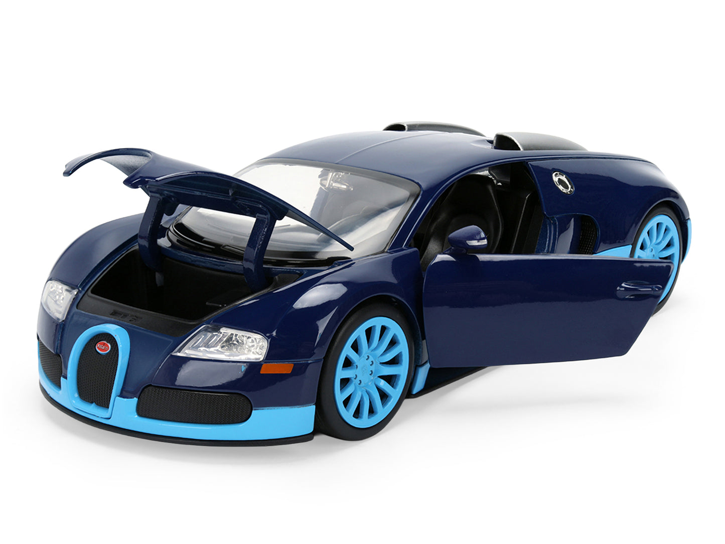 2011 Bugatti Veyron Dark Blue with Light Blue Accents "Hyper-Spec" Series 1/24 Diecast Model Car