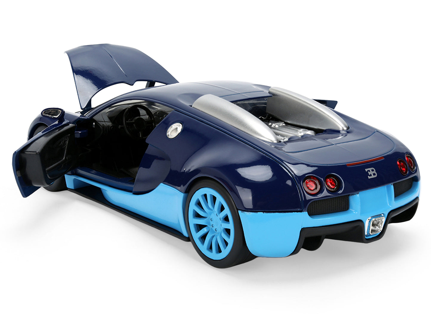 2011 Bugatti Veyron Dark Blue with Light Blue Accents "Hyper-Spec" Series 1/24 Diecast Model Car