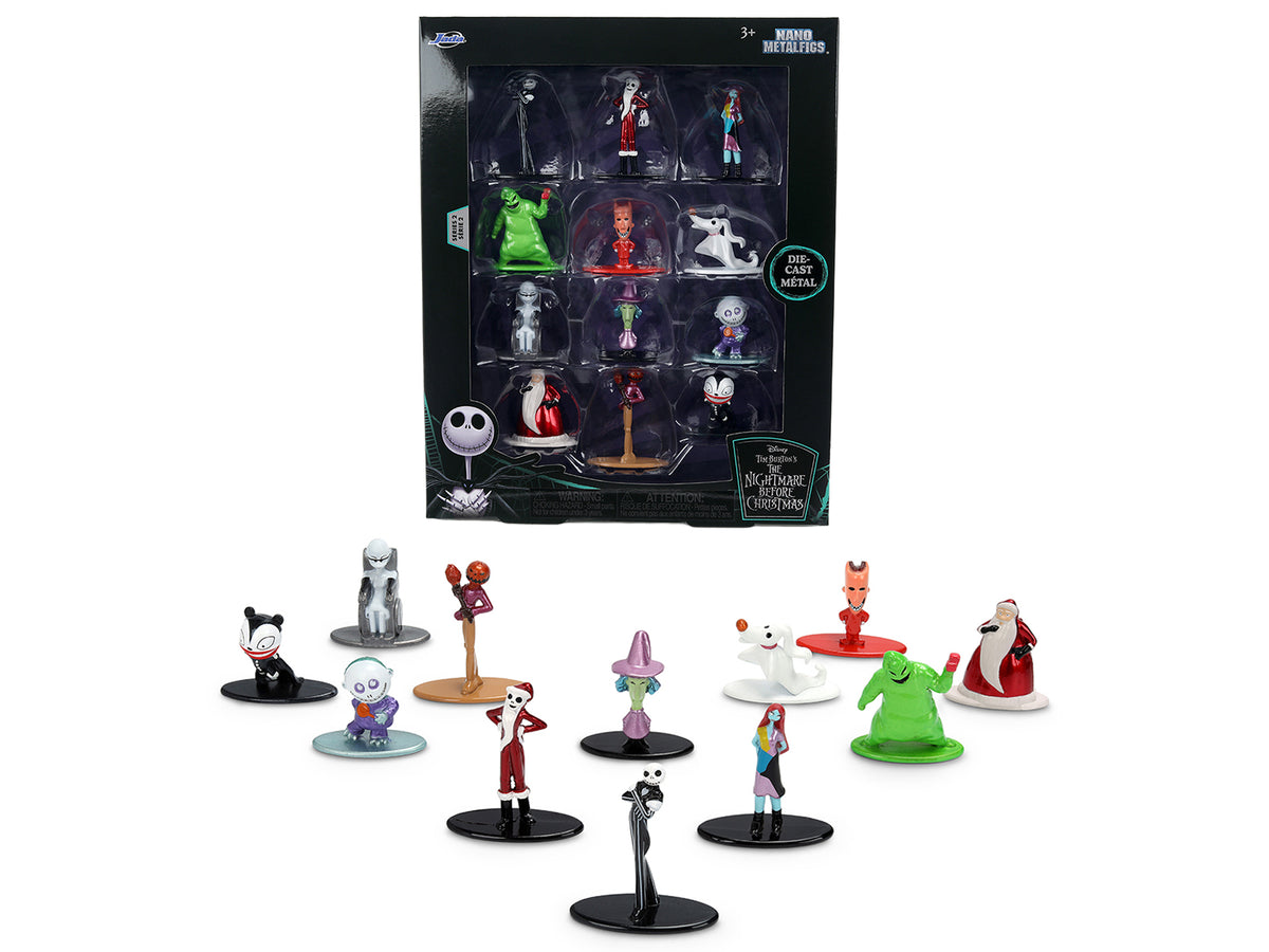 Set of 12 Diecast Figures "The Nightmare Before Christmas" (1993) Movie "Nano Metalfigs" Series Diecast Models