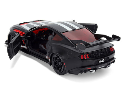 2025 Ford Mustang GTD "Darth Vader" Matt Black with Silver Stripes and Graphics "Star Wars" "Hollywood Rides" Series 1/32 Diecast Car Model