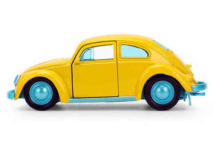 Volkswagen Beetle "Bumblebee" Yellow with Blue Interior "Transformers - Energon Surge" "Hollywood Rides" Series 1/32 Diecast Car Model