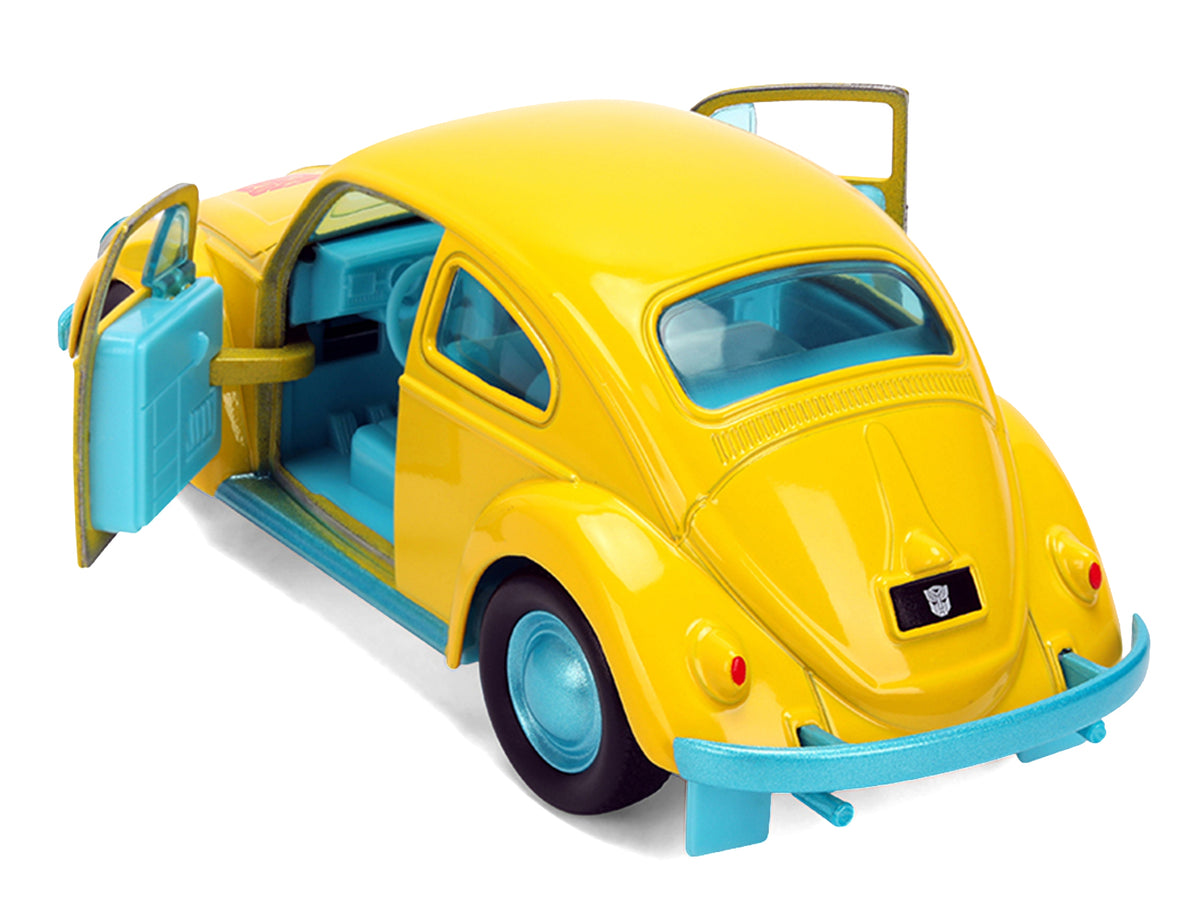 Volkswagen Beetle "Bumblebee" Yellow with Blue Interior "Transformers - Energon Surge" "Hollywood Rides" Series 1/32 Diecast Car Model