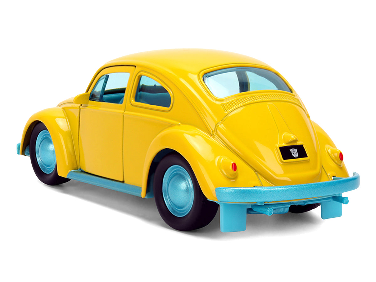 Volkswagen Beetle "Bumblebee" Yellow with Blue Interior "Transformers - Energon Surge" "Hollywood Rides" Series 1/32 Diecast Car Model
