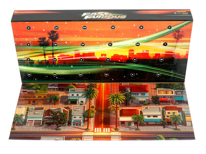 25 Years of Fast & Furious Advent Calendar Set of 24 Nano Cars "Nano Hollywood Rides" Series Diecast Model Cars