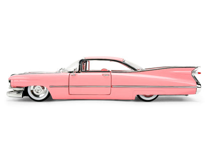 1959 Cadillac Coupe DeVille Pink with Pink and White Interior "Showroom Floor" Series 1/24 Diecast Model Car