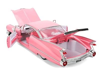 1959 Cadillac Coupe DeVille Pink with Pink and White Interior "Showroom Floor" Series 1/24 Diecast Model Car