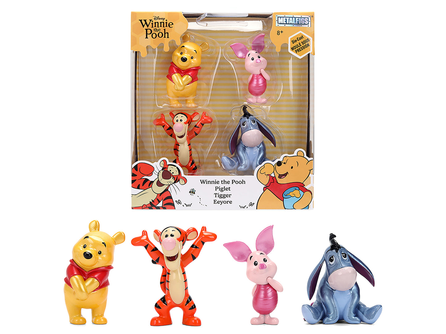Set of 4 Diecast Figures "Winnie the Pooh" Franchise "Metalfigs" Series Diecast Models