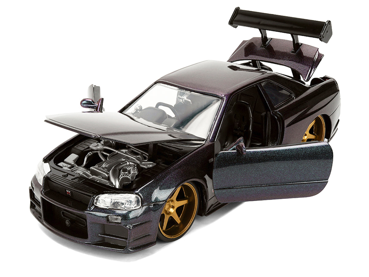 1999 Nissan Skyline GT-R (R34) RHD (Right Hand Drive) Magic Purple Metallic "JDM Tuners" Series 1/24 Diecast Car Model