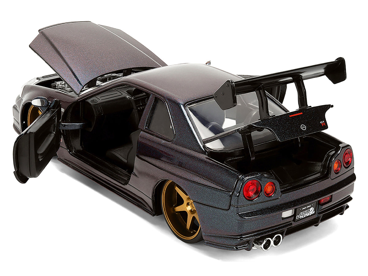 1999 Nissan Skyline GT-R (R34) RHD (Right Hand Drive) Magic Purple Metallic "JDM Tuners" Series 1/24 Diecast Car Model