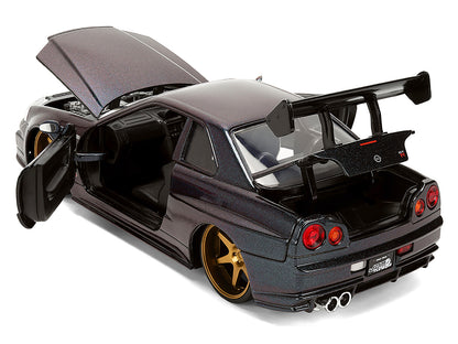1999 Nissan Skyline GT-R (R34) RHD (Right Hand Drive) Magic Purple Metallic "JDM Tuners" Series 1/24 Diecast Car Model