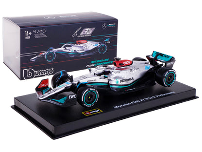Mercedes-AMG F1 W13 E Performance #63 George Russell "F1 Formula One World Championship" (2022) with Display Case 1/43 Diecast Model Car