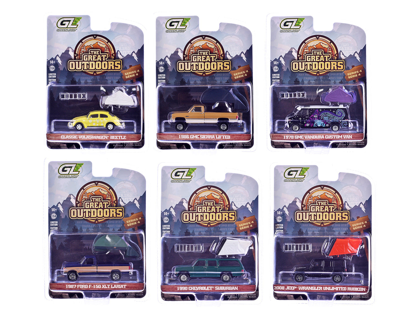 "The Great Outdoors" Series 4 Set of 6 pieces 1/64 Diecast Model Cars