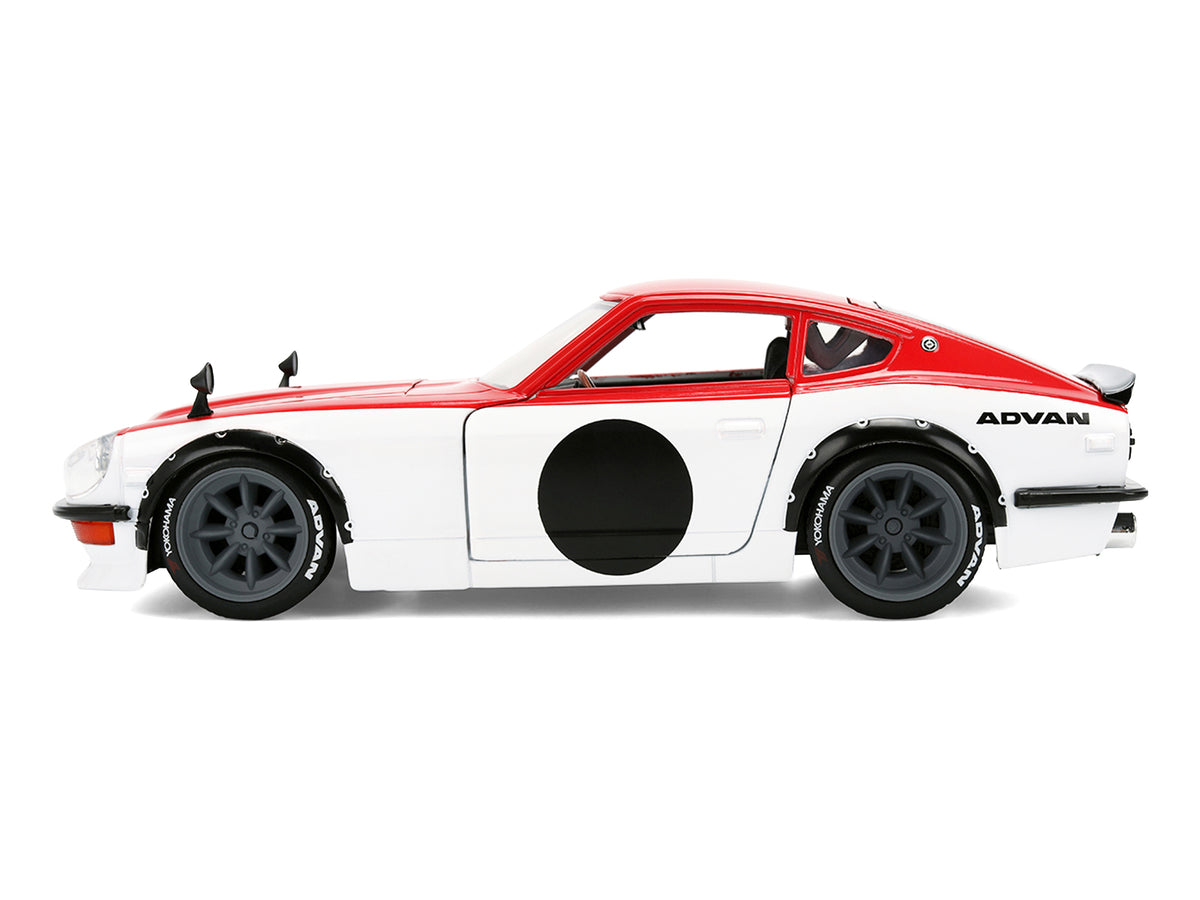 1972 Datsun 240Z Red and White "JDM Tuners" Series 1/24 Diecast Car Model