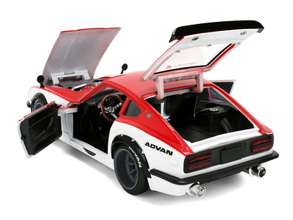 1972 Datsun 240Z Red and White "JDM Tuners" Series 1/24 Diecast Car Model