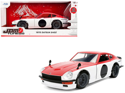 1972 Datsun 240Z Red and White "JDM Tuners" Series 1/24 Diecast Car Model