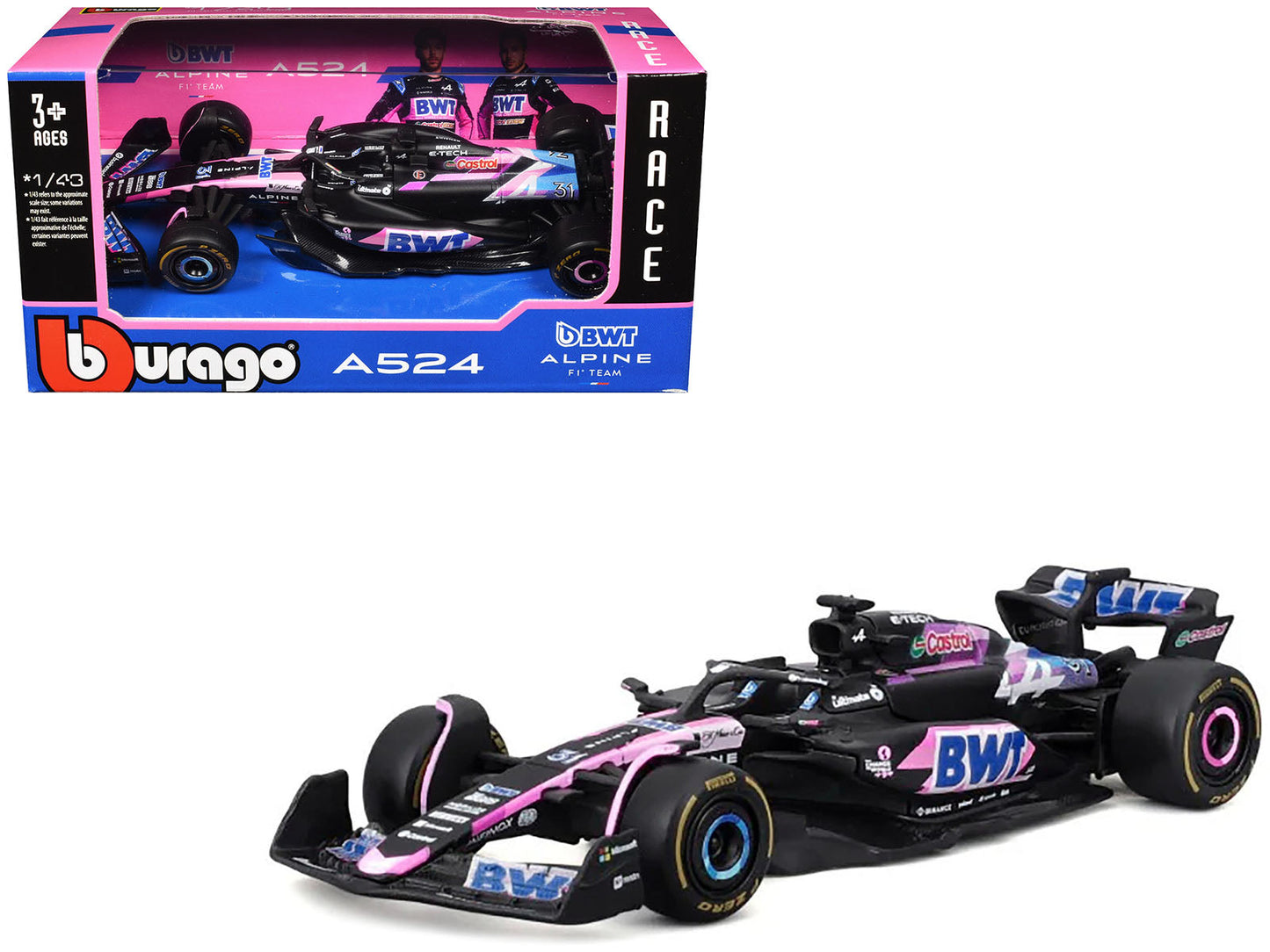 Alpine A524 #31 Esteban Ocon "BWT" "Formula One F1 World Championship" (2024) "Race" Series 1/43 Diecast Model Car