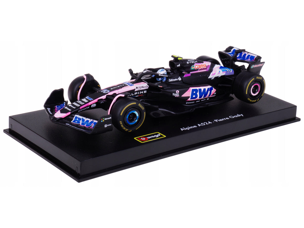 Alpine A524 #10 Pierre Gasly "BWT" "Formula One F1 World Championship" (2024) with Driver Figure and Display Case "Race" Series 1/43 Diecast Model Car