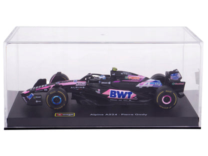 Alpine A524 #10 Pierre Gasly "BWT" "Formula One F1 World Championship" (2024) with Driver Figure and Display Case "Race" Series 1/43 Diecast Model Car
