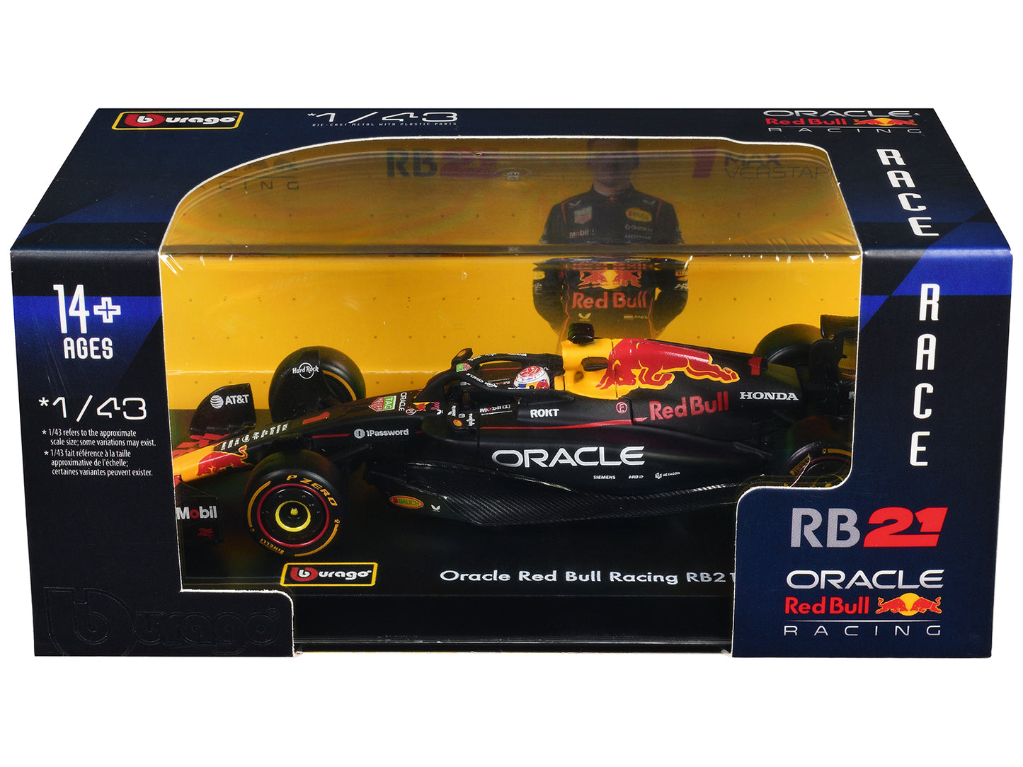 Red Bull Racing RB21 #1 Max Verstappen "Formula One F1 World Championship" (2025) with Display Case "Race" Series 1/43 Diecast Model Car