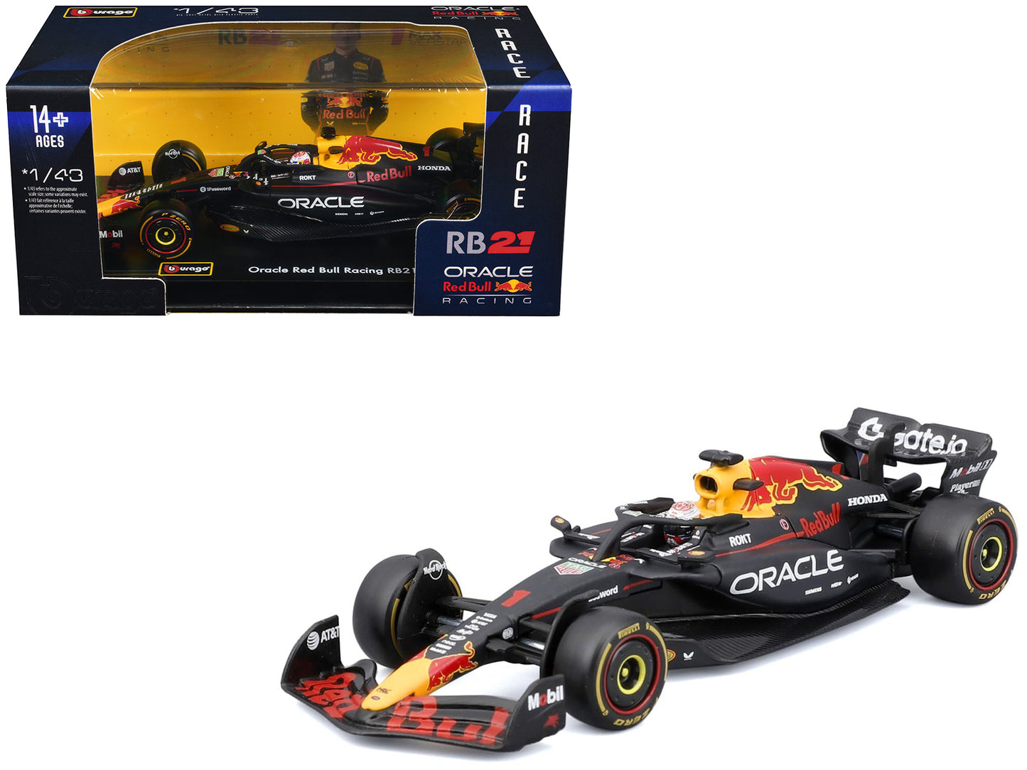 Red Bull Racing RB21 #1 Max Verstappen "Formula One F1 World Championship" (2025) with Display Case "Race" Series 1/43 Diecast Model Car