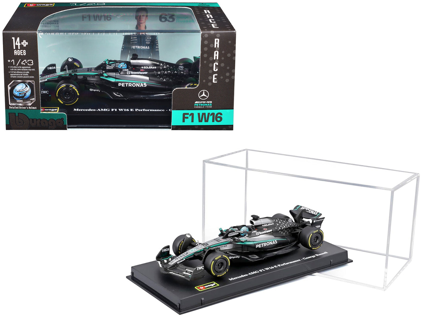 Mercedes-AMG F1 W16 E Performance #63 George Russell Formula One F1 "World Championship" (2025) 1/43 Diecast Model Car