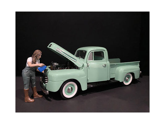 Car Girl in Tee Kylie Figurine for 1/18 Scale Models