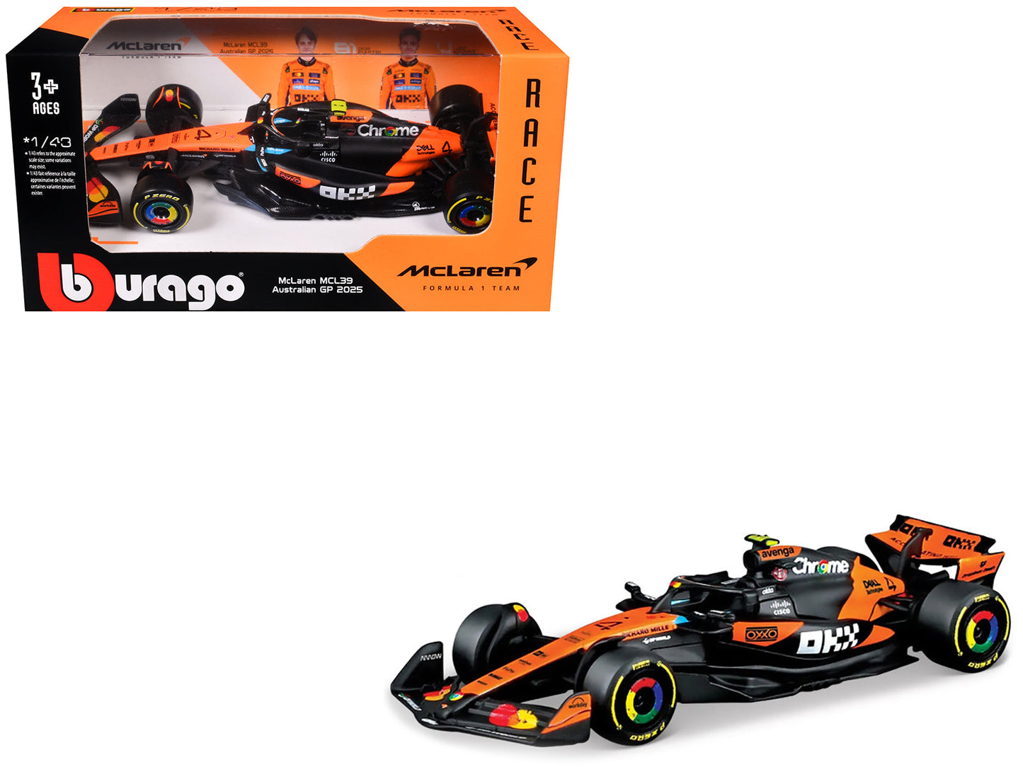 McLaren MCL39 #4 Lando Norris "OKX" Winner Formula One F1 "Australian GP" (2025) "Race" Series 1/43 Diecast Model Car