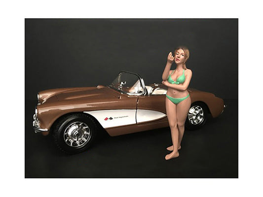 August Bikini Calendar Girl Figurine for 1/18 Scale Models