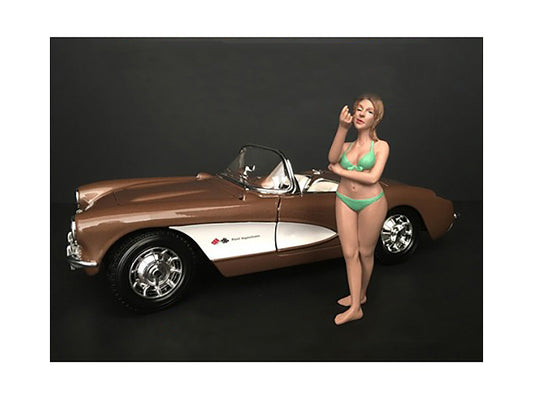 August Bikini Calendar Girl Figurine for 1/18 Scale Models