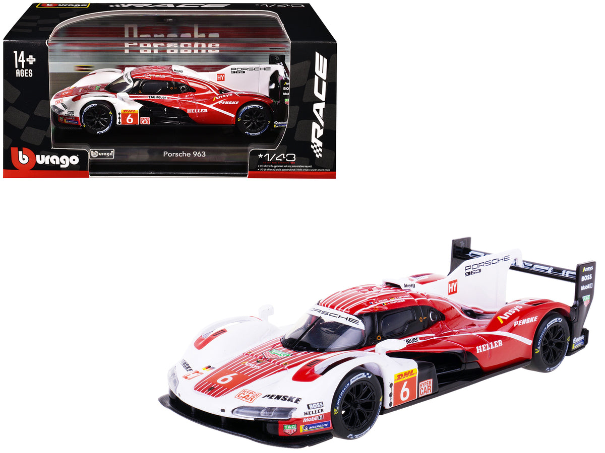Porsche 963 #6 Kevin Estre - Andre Lotterer - Laurens Vanthoor "Porsche Penske Motorsport" Drivers' Winner "FIA World Endurance Championship" (2024) with Display Case "Race" Series 1/43 Diecast Model Car