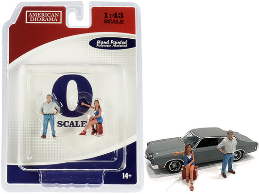70s Style Two Figurines Set III for 1/43 Scale Models