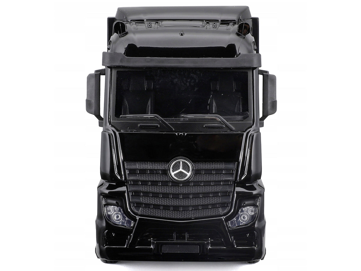 Mercedes-Benz Actros Gigaspace Car Transporter Black and Mercedes-AMG F1 W15 E Performance #63 George Russell "Petronas" Formula One F1 World Championship (2024) "Racing Hauler" Series 1/43 Diecast Model Car