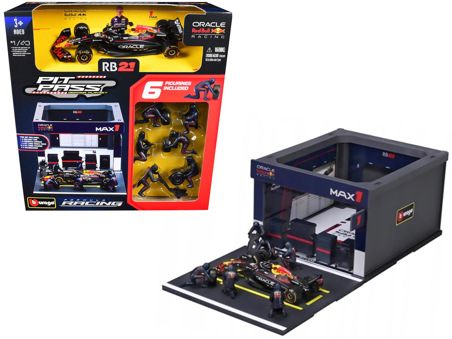 Red Bull Racing Pit Pass Diorama Set with RB21 #1 Max Verstappen "Formula One F1 World Championship" (2025) "Formula Racing" Series 1/43 Diecast Model