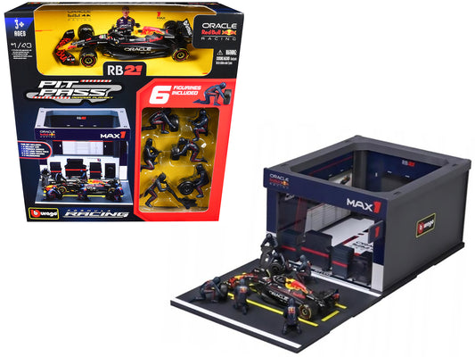 Red Bull Racing Pit Pass Diorama Set with RB21 #1 Max Verstappen "Formula One F1 World Championship" (2025) "Formula Racing" Series 1/43 Diecast Model