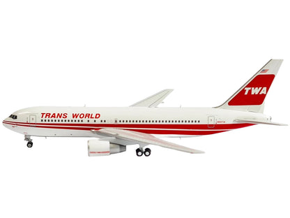 Boeing 767-200ER Commercial Aircraft "Trans World Airlines" (N601TW) White with Red Stripes 1/400 Diecast Model