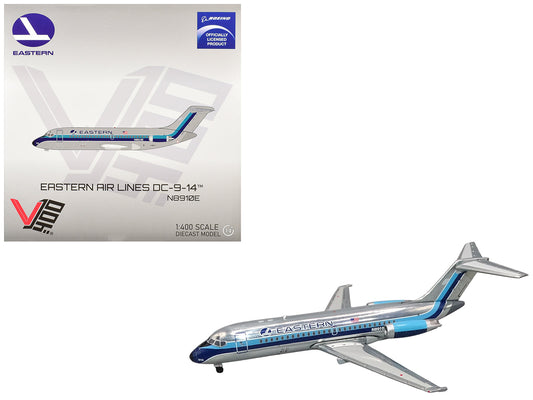 McDonnell Douglas DC-9-14 Commercial Aircraft "Eastern Air Lines" (N8910E) Silver with Blue Stripes 1/400 Diecast Model