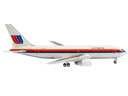 Boeing 767-200 Commercial Aircraft "United Airlines" (N606UA) White with Stripes 1/400 Diecast Model