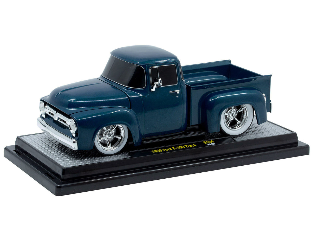 1956 Ford F-100 Pickup Truck Blue Metallic Limited Edition to 6650 pieces Worldwide 1/24 Diecast Model Car