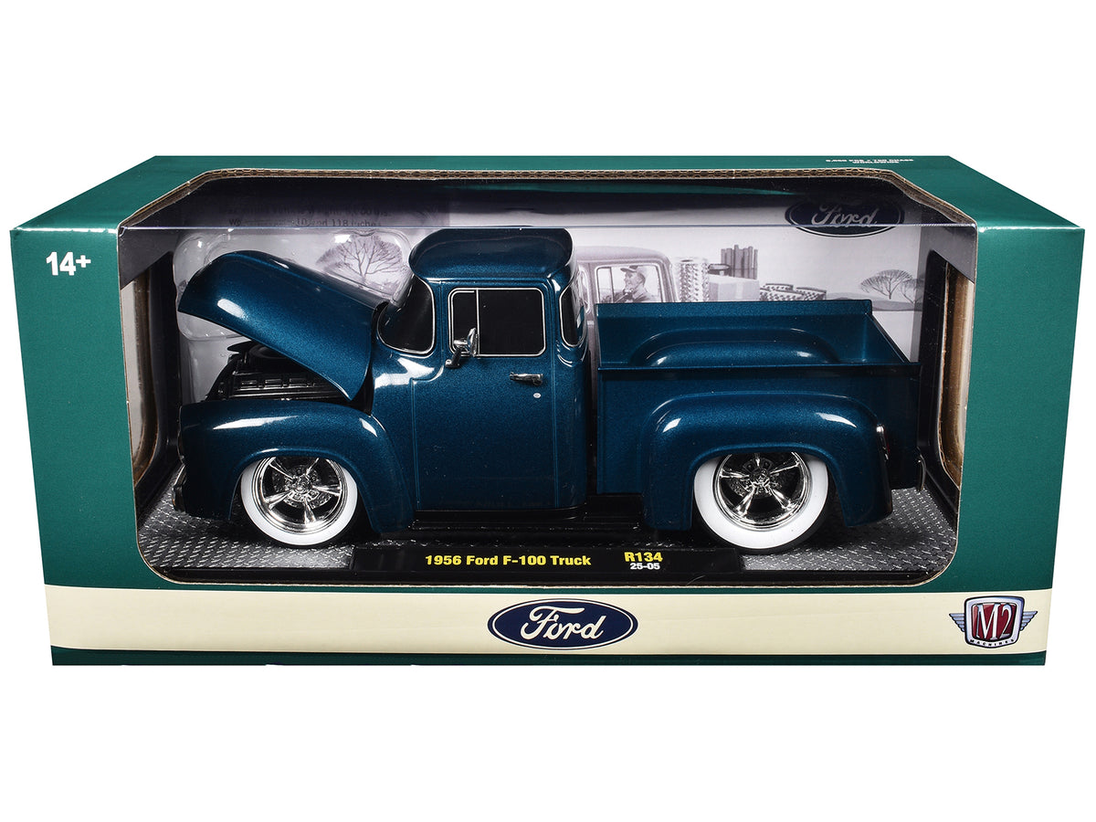 1956 Ford F-100 Pickup Truck Blue Metallic Limited Edition to 6650 pieces Worldwide 1/24 Diecast Model Car