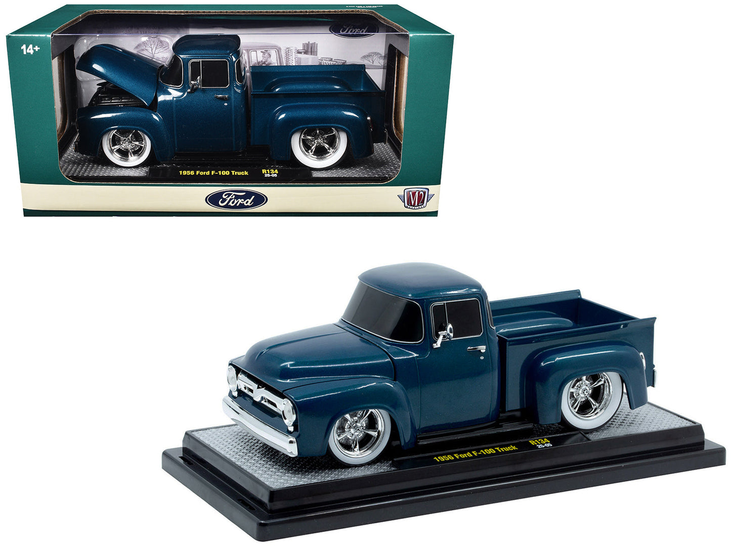 1956 Ford F-100 Pickup Truck Blue Metallic Limited Edition to 6650 pieces Worldwide 1/24 Diecast Model Car