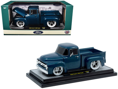 1956 Ford F-100 Pickup Truck Blue Metallic Limited Edition to 6650 pieces Worldwide 1/24 Diecast Model Car