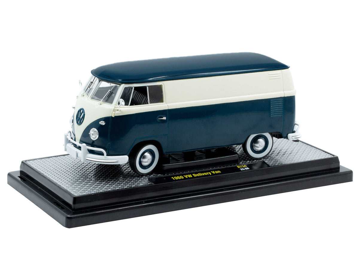 1960 Volkswagen Delivery Van Blue and White Limited Edition to 6650 pieces Worldwide 1/24 Diecast Model Car
