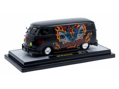 1960 Volkswagen Delivery Van "Maui & Sons" Black with Graphics Limited Edition to 4050 pieces Worldwide 1/24 Diecast Model Car