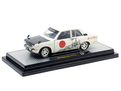 1970 Datsun 510 Light Gray with Japanese Graphics Limited Edition to 4050 pieces Worldwide 1/24 Diecast Model Car