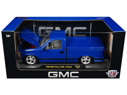 1988 GMC Sierra 1500 Custom Pickup Truck Blue Metallic with Black Stripes Limited Edition to 4850 pieces Worldwide 1/24 Diecast Model Car