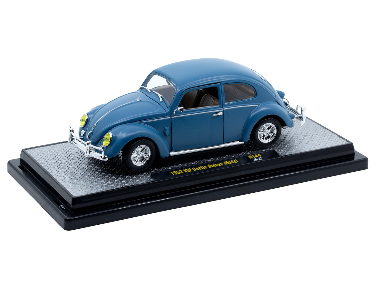 1952 Volkswagen Beetle Deluxe Model Matt Blue Limited Edition to 4850 pieces Worldwide 1/24 Diecast Model Car