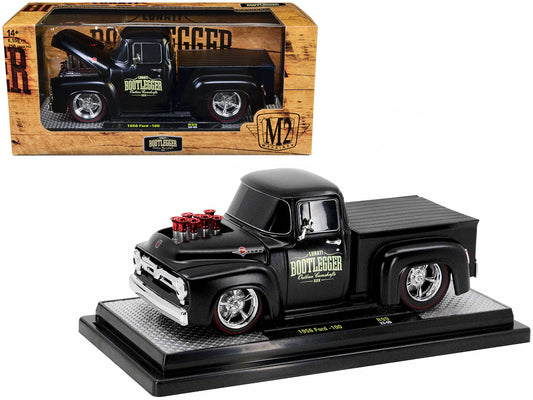 1956 Ford F-100 Pickup Truck Matt Black "Lunati Bootlegger" Limited Edition to 6550 pieces Worldwide 1/24 Diecast Model Car